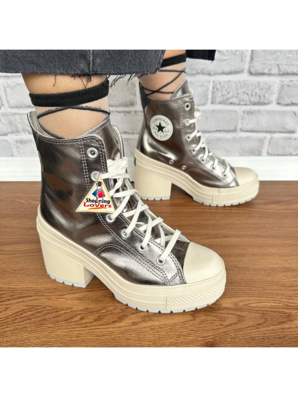 ⭐Converse Chuck 70 De Luxe Heel 7.5 Women Shoes Sneakers Metallic Silver A09896C